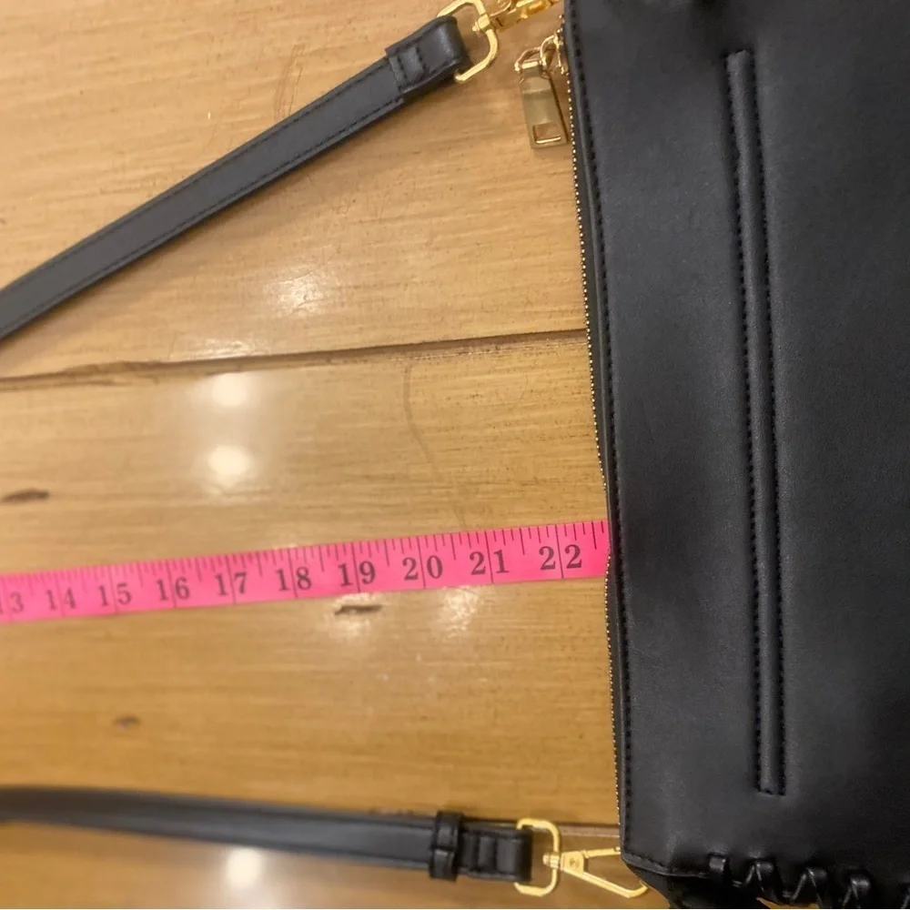 Melie Bianco Womens Black Olivia Crossbody Faux Leather Bag New without tags